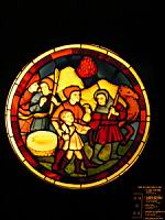 Paris, Sainte Chapelle, Vitrail ancien, Joseph vendu par ses freres (Paris, musee de Cluny)